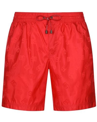 Dolce & Gabbana Mid-Length Swim Trunks - Red