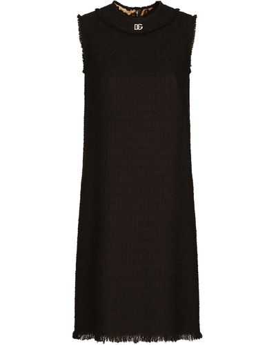 Dolce & Gabbana Ärmelloses Kleid aus Raschel-Tweed - Schwarz