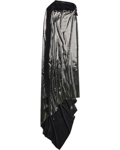 Balenciaga Robe longue Minimal à effets métallisés - Noir