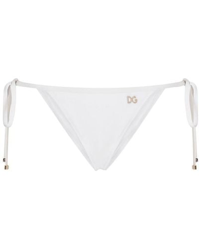 Dolce & Gabbana String Bikini Bottoms - White