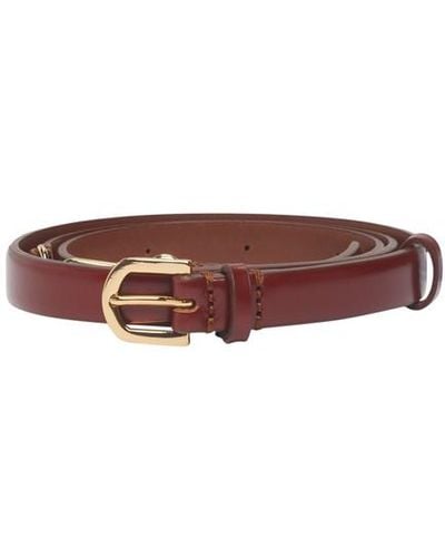 Slim trouser leather belt black grain – Totême