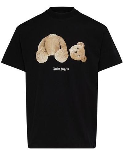 Palm Angels T-shirt à imprimé ourson - Noir