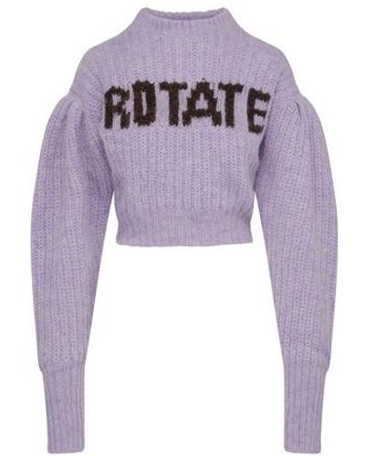 ROTATE BIRGER CHRISTENSEN Adley Branded Wool-blend Sweater - Purple