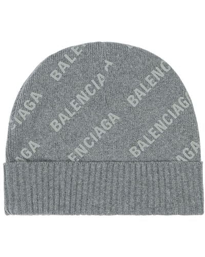 Balenciaga Allover Logo Beanie - Grey