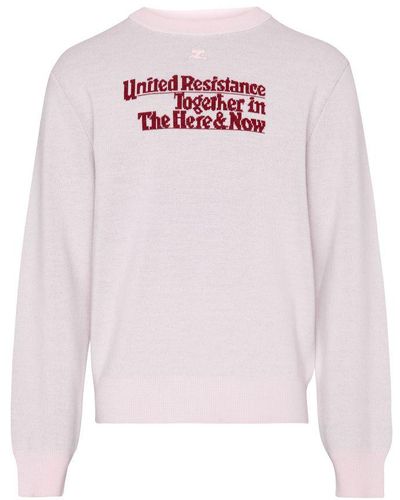 Courreges Resistance Jacquard Sweater - Pink