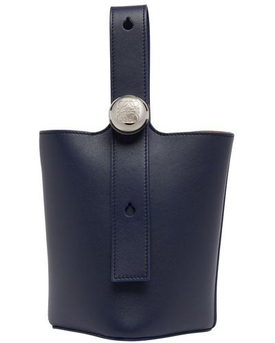 Loewe Mini Pebble Bucket Bag - Blue