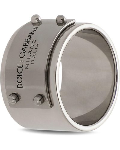 Dolce & Gabbana Ring mit Plakette - Mettallic