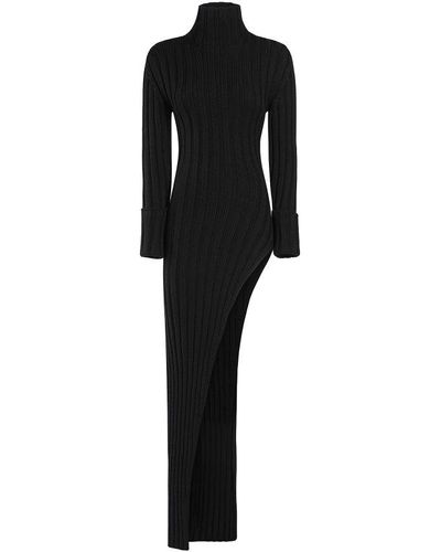 Ann Demeulemeester Cyntia Long Asymmetric High Neck Sweater - Black