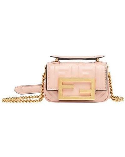 Fendi Nano Baguette Chain Bag - Pink