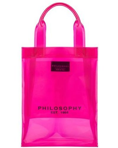 Philosophy Di Lorenzo Serafini Small Transparent Pvc Shopper - Pink