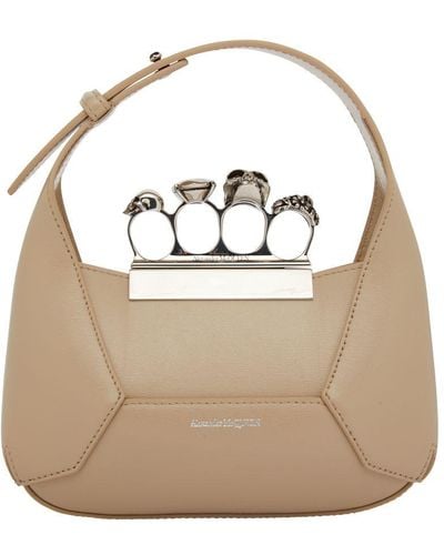 Alexander McQueen Jeweled Hobo Mini Bag - Natural
