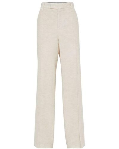 Brunello Cucinelli Loose Straight Trousers - Natural