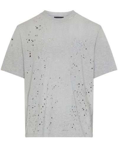 Amiri Ma Shotgun Embroidered T-Shirt - Gray