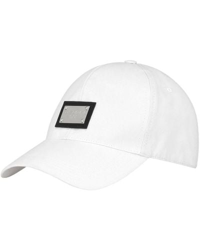 Dolce & Gabbana Cotton Baseball Cap With Logo Tag - White