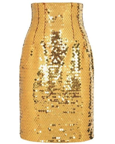 Dolce & Gabbana High-waisted Sequined Midi Skirt - Metallic