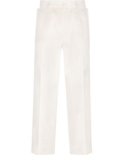 Dolce & Gabbana Pantalon de style marin en coton extensible - Blanc
