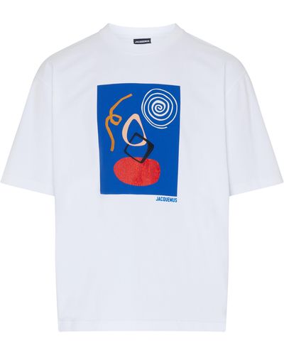 Jacquemus T-Shirt Cuadro - Blau