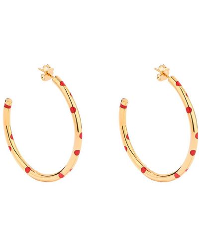 Aurelie Bidermann Coral Positano Hoop Earrings - Metallic