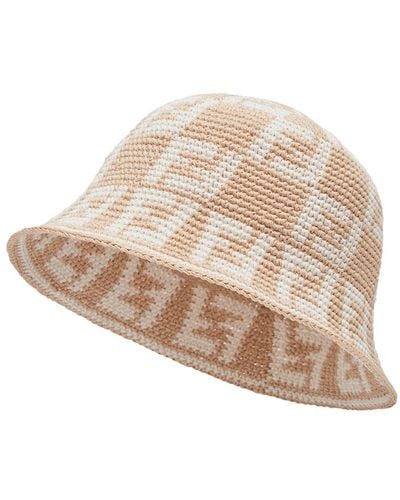 Fendi Narrow-Brimmed Cloche Hat - Natural