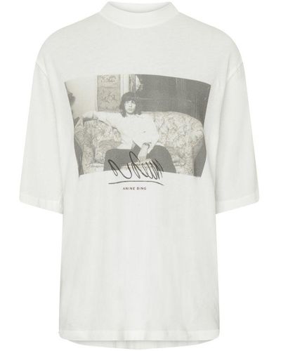 Anine Bing Avi T-Shirt Mick Jagger - White