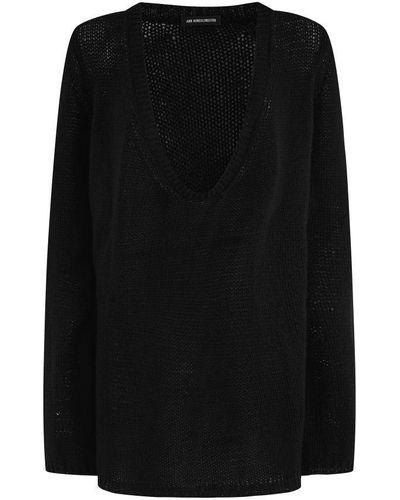Ann Demeulemeester Carolina Knitted Body Fit Tunic - Black