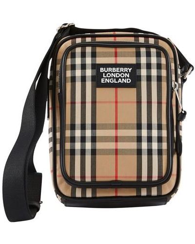 Burberry Crossbody-Tasche aus Vintage Check-Gewebe und Leder - Mehrfarbig