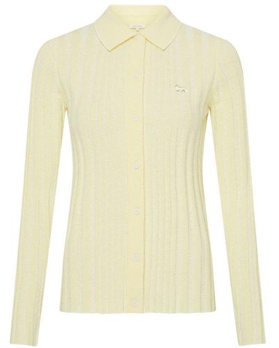 Maison Kitsuné Knitted Shirt With Baby Fox Logo - Yellow