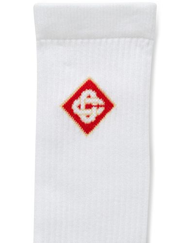 CASABLANCA Logo Socks - White