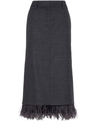 Brunello Cucinelli Sartorial Column Skirt - Black