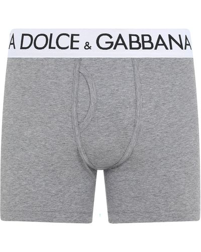 Dolce & Gabbana Boxer en jersey de coton bi-stretch - Gris