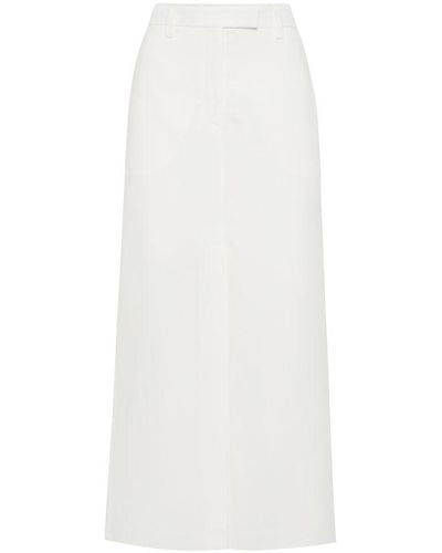 Brunello Cucinelli Fluid Skirt - White