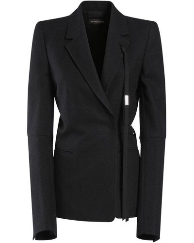 Ann Demeulemeester Venla Asymmetric Tailored Jacket - Black