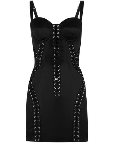 Dolce & Gabbana Short Satin Dress - Black