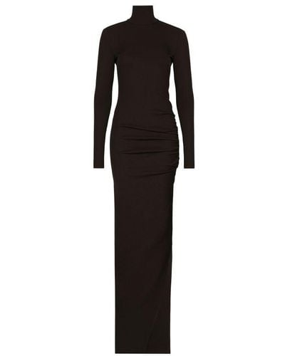 Dolce & Gabbana Long Jersey Milano Rib Dress - Black