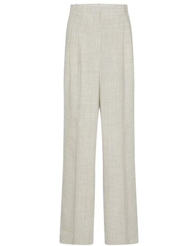 Rohe Wide Leg Double Pleated Pants - White