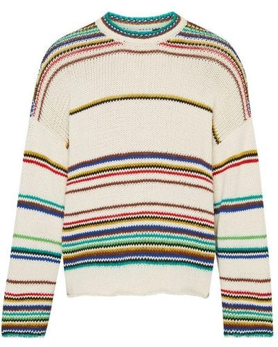 Loewe Cotton And Polyamide Sweater With Stripes - Multicolor