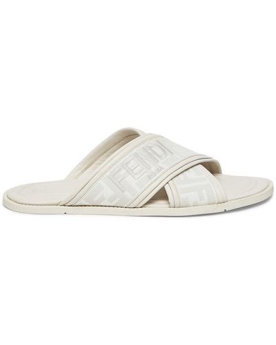 Fendi Fabric Sandals - White
