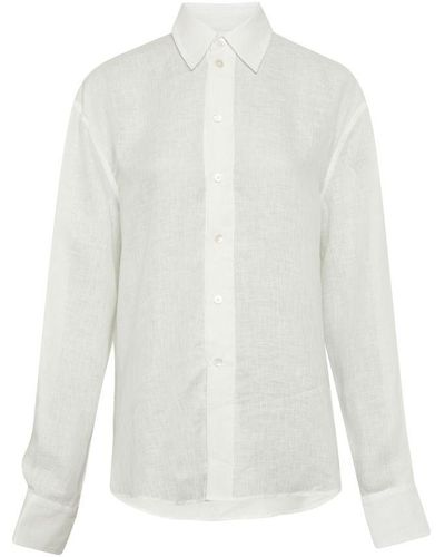 Louisa Ballou Oversized Button Long Sleeve Shirt - White