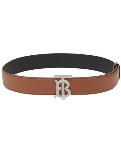 Burberry Monogram Motif Reversible Leather Belt - Brown