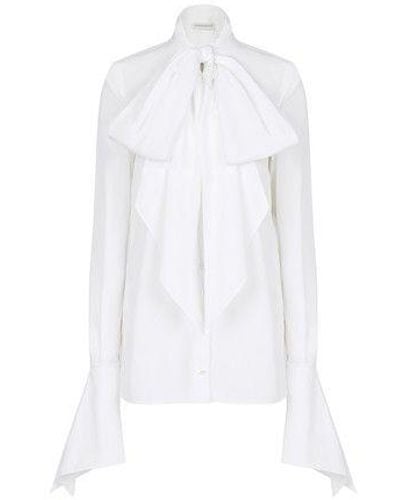 Nina Ricci Tie-neck Poplin Shirt - White