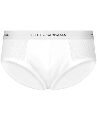 Dolce & Gabbana Fine-rib Cotton Brando Briefs - White