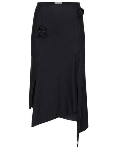 Coperni Flower Midi Skirt - Black