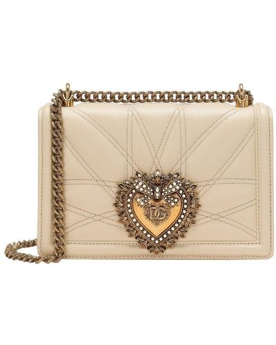 Dolce & Gabbana Medium Devotion Shoulder Bag - Natural