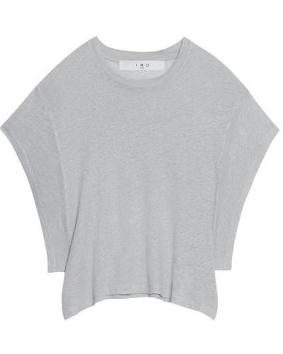 IRO T-Shirt aus Leinen Oster - Grau