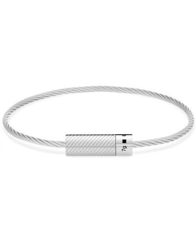 Le Gramme Bracelet câble gravé avec ligne incliné le 7g argent 925 poli - Métallisé
