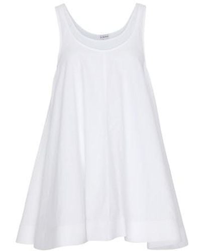 Loewe Anagram Jacquard Trapeze Dress - White