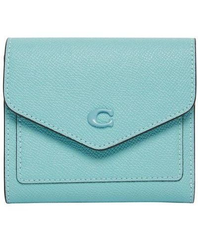 COACH Tonal C Hardware Crossgrain Leather Wyn Small Wallet - Blue