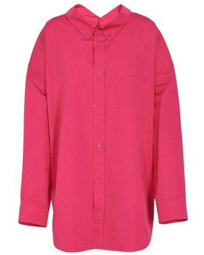 Balenciaga Swing Long Sleeves Cotton Shirt - Pink