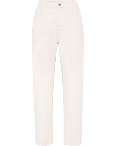 Brunello Cucinelli Baggy-Hose aus Denim - Weiß