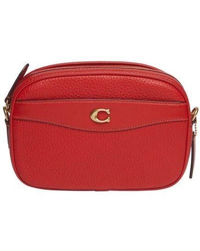 COACH Camera Bag In Leather - Red